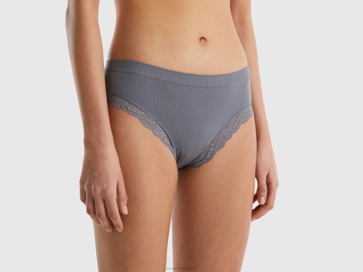 Knit Underwear With Lace B4BF4213 Benetton Women Gray