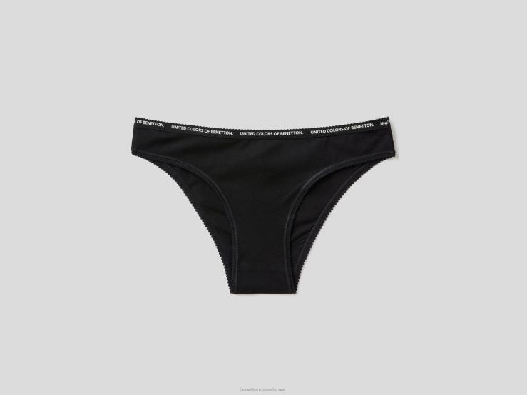 Underwear In Organic Cotton B4BF4310 Benetton Women Black