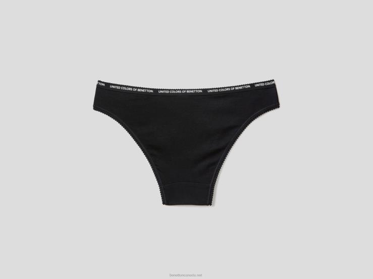 Underwear In Organic Cotton B4BF4310 Benetton Women Black