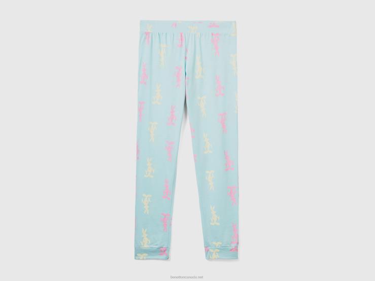 Bugs Bunny Trousers B4BF4269 Benetton Women Light Blue