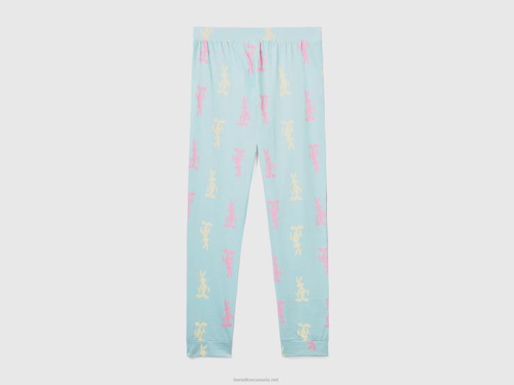 Bugs Bunny Trousers B4BF4269 Benetton Women Light Blue