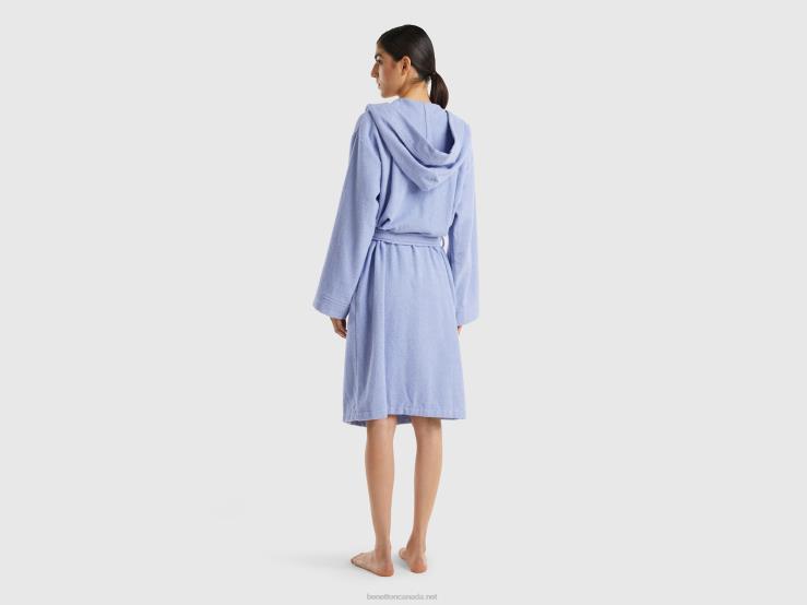Bathrobe In Organic Cotton B4BF916 Benetton Women Light Blue