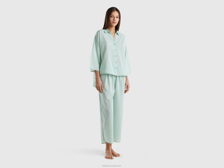 Polka Dot Pyjamas In Cotton B4BF961 Benetton Women Green