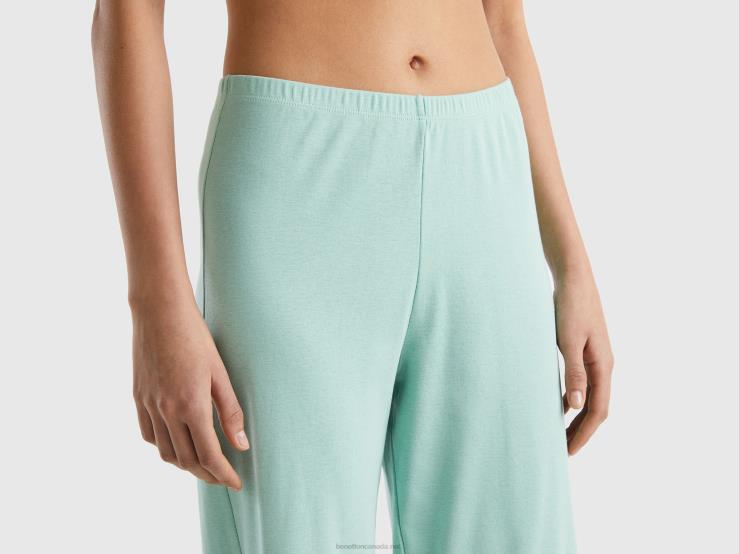 Pyjamas In Long Fiber Cotton B4BF956 Benetton Women Green