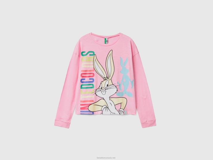 Bugs Bunny & Lola T-Shirt B4BF965 Benetton Women Pink