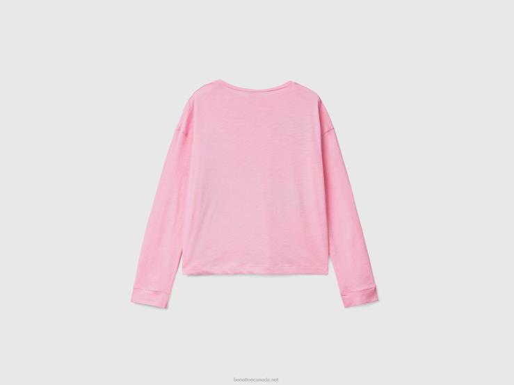 Bugs Bunny & Lola T-Shirt B4BF965 Benetton Women Pink